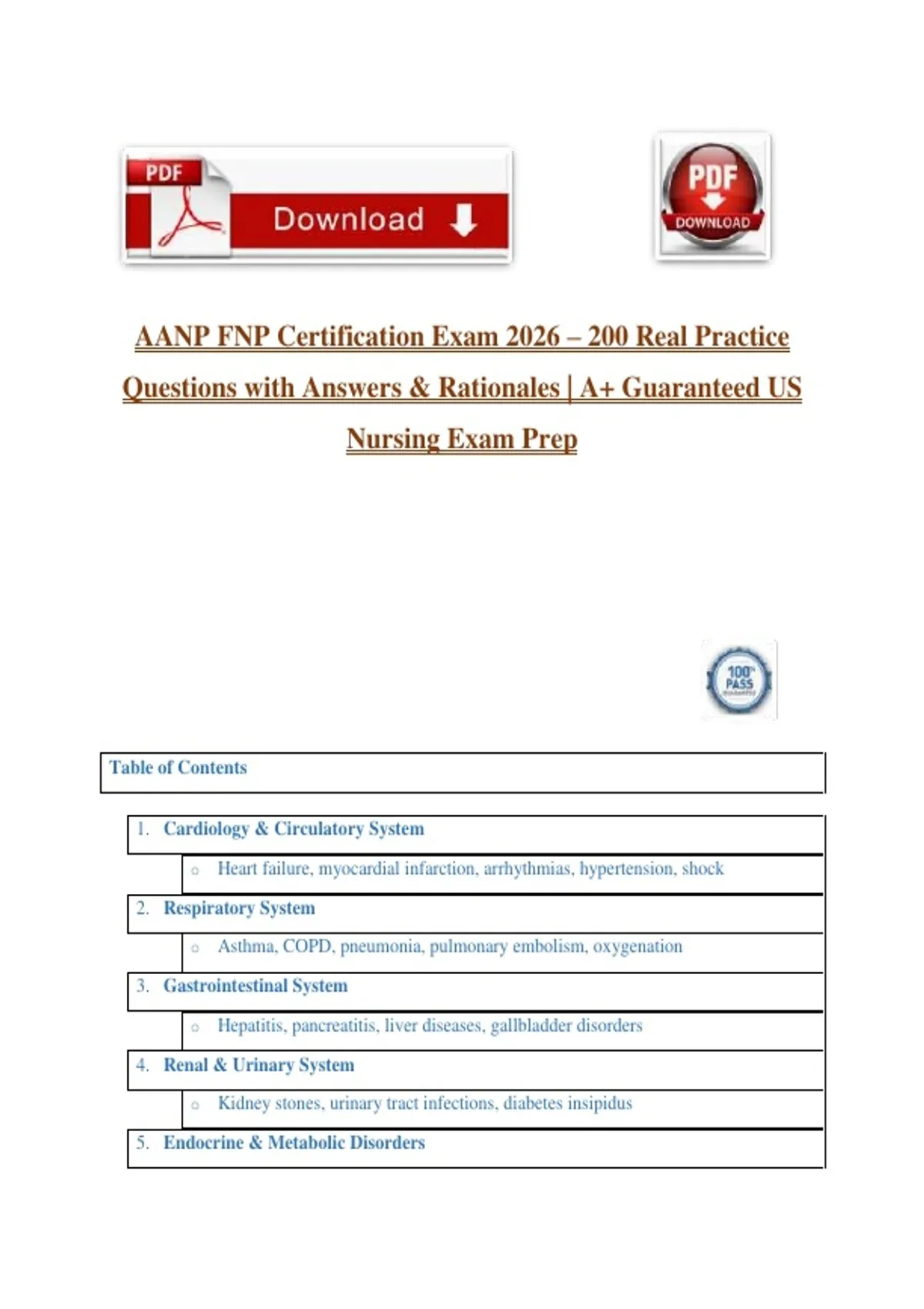 AANP FNP Certification Exam 2026 – 200 Real Practice Questions with ...
