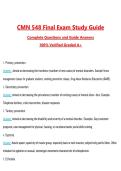 CMN 548 Final Exam Study Questions with Correct Answers Pass the Exam&comma; 100&percnt; Verified &lpar;2026 &sol; 2027&rpar; Graded A&plus;