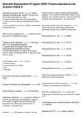 Neonatal Resuscitation Program &lpar;NRP&rpar; Practice Questions and Answers Rated A