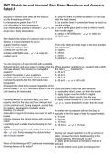 EMT Obstetrics and Neonatal Care Exam Questions and Answers Rated A
