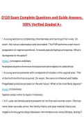 D120 Exam Questions with Correct Answers Pass the Exam&comma; 100&percnt; Verified &lpar;2026 &sol; 2027&rpar; Graded A&plus;