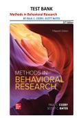 Methods in Behavioral Research Test Bank 15th Edition &vert; Cozby & Bates