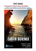 Foundations of Earth Science Test Bank 8th Edition &vert; Tasa&comma; Lutgens & Tarbuck