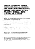 FORENSIC SCIENCE FROM THE CRIME SCENE TO THE CRIME LAB 4TH EDITION RICHARD SAFERSTEIN TIFFANY ROY TEST BANK ALL CHAPTERS 100&percnt; ORIGINAL FINAL STUDY GUIDE 2026 SOLVED QUESTIONS FULLY CORRECT