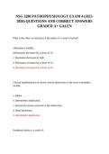 NSG 3280 PATHOPHYSIOLOGY EXAM 4 &lpar;2025-2026&rpar; QUESTIONS AND CORRECT ANSWERS GRADED A&plus; GALEN