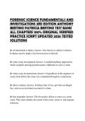FORENSIC SCIENCE FUNDAMENTALS AND INVESTIGATIONS 3RD EDITION ANTHONY BERTINO PATRICIA BERTINO TEST BANK ALL CHAPTERS 100&percnt; ORIGINAL VERIFIED PRACTICE SCRIPT UPDATED 2026 TESTED SOLUTIONS