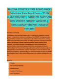 Arizona Esthetics State Board Mock - ARIZONA ESTHETICIAN EXAM STUDY GUIDE ACCURATE QUESTIONS AND CORRECT DETAILED ANSWERS WITH RATIONALES &vert;&vert; 100&percnt; GUARANTEED PASS <BRAND NEW VERSION>