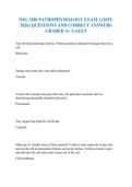 NSG 3280 PATHOPHYSIOLOGY EXAM 1 &lpar;2025-2026&rpar; QUESTIONS AND CORRECT ANSWERS GRADED A&plus; GALEN