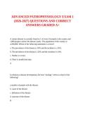 ADVANCED PATHOPHYSIOLOGY EXAM 1 &lpar;2026-2027&rpar; QUESTIONS AND CORRECT ANSWERS GRADED A&plus;