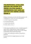 FTCE PROFESSIONAL ACTUAL EXAM QUESTIONS AND ANSWERS WITH VERIFIED SOLUTIONS GRADED A&plus; COMPREHENSIVE STUDY GUIDE 2026 QUESTIONS WITH VERIFIED ANSWERS GRADED A&plus;