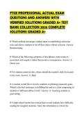 FTCE PROFESSIONAL ACTUAL EXAM QUESTIONS AND ANSWERS WITH VERIFIED SOLUTIONS GRADED A&plus; TEST BANK COLLECTION 2026 COMPLETE SOLUTIONS GRADED A&plus;