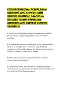 FTCE PROFESSIONAL ACTUAL EXAM QUESTIONS AND ANSWERS WITH VERIFIED SOLUTIONS GRADED A&plus; UPDATED REVIEW PAPER 2026 QUESTIONS AND CORRECT ANSWERS GRADED A&plus;