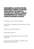FUNDAMENTAL STATISTICS FOR THE BEHAVIORAL SCIENCES 9TH EDITION DAVID HOWELL TEST BANK ALL CHAPTERS 100&percnt; ORIGINAL VERIFIED COMPREHENSIVE TEST PAPER 2026 COMPLETE ANSWERS ACCURATE