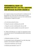 FUNDAMENTALS EXAM 1 ATI EXAMINATION TEST 2026 FULL QUESTIONS AND DETAILED SOLUTIONS GRADED A&plus;