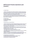 NPTE Exam Practice Questions and Answers