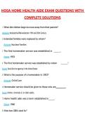 HOSA HOME HEALTH AIDE 2026 COMPLETE QUESTIONS AND 100&percnt; VERIFIED ANSWERS LATEST VERSION &lpar;PASS GUARANTEE&rpar;