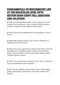 FUNDAMENTALS OF BIOCHEMISTRY LIFE AT THE MOLECULAR LEVEL FIFTH EDITION EXAM SCRIPT FULL QUESTIONS AND SOLUTIONS