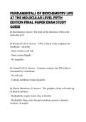 FUNDAMENTALS OF BIOCHEMISTRY LIFE AT THE MOLECULAR LEVEL FIFTH EDITION FINAL PAPER EXAM STUDY GUIDE