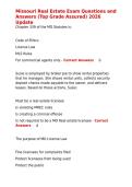 Missouri Real Estate Exam Questions and Answers &lpar;Top Grade Assured&rpar; 2026 Update