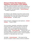 Missouri Portion Real Estate Exam- Questions and Answers 2026 Update