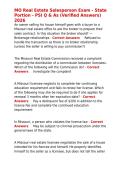MO Real Estate Salesperson Exam - State Portion - PSI Q & As &lpar;Verified Answers&rpar; 2026
