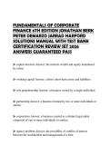 FUNDAMENTALS OF CORPORATE FINANCE 6TH EDITION JONATHAN BERK PETER DEMARZO JARRAD HARFORD SOLUTIONS MANUAL WITH TEST BANK CERTIFICATION REVIEW SET 2026 ANSWERS GUARANTEED PASS