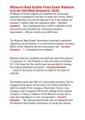 Missouri Real Estate Final Exam Madison Q & As &lpar;Verified Answers&rpar; 2026&period;