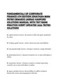 FUNDAMENTALS OF CORPORATE FINANCE 6TH EDITION JONATHAN BERK PETER DEMARZO JARRAD HARFORD SOLUTIONS MANUAL WITH TEST BANK PRACTICE SCRIPT UPDATED 2026 TESTED SOLUTIONS