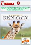 Complete Test Bank for Campbell Biology&colon; Concepts and Connections&comma; 10th Edition &vert; Chapters 1&ndash;38 &vert; 100&percnt; Verified &vert; ISBN 9780135269169