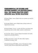 FUNDAMENTALS OF FUTURES AND OPTIONS MARKETS 9TH EDITION JOHN C HULL TEST BANK PRACTICE SCRIPT UPDATED 2026 TESTED SOLUTIONS