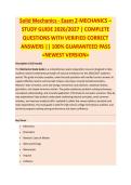 Solid Mechanics - ELEVATOR MECHANICS EXAM STUDY GUIDE ACCURATE QUESTIONS AND CORRECT DETAILED ANSWERS WITH RATIONALES &vert;&vert; 100&percnt; GUARANTEED PASS <BRAND NEW VERSION>