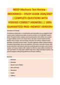 NEIEP Mechanic Test Review - ELEVATOR MECHANICS EXAM STUDY GUIDE ACCURATE QUESTIONS AND CORRECT DETAILED ANSWERS WITH RATIONALES &vert;&vert; 100&percnt; GUARANTEED PASS <BRAND NEW VERSION>