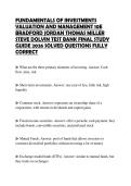 FUNDAMENTALS OF INVESTMENTS VALUATION AND MANAGEMENT 10E BRADFORD JORDAN THOMAS MILLER STEVE DOLVIN TEST BANK FINAL STUDY GUIDE 2026 SOLVED QUESTIONS FULLY CORRECT