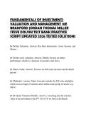 FUNDAMENTALS OF INVESTMENTS VALUATION AND MANAGEMENT 10E BRADFORD JORDAN THOMAS MILLER STEVE DOLVIN TEST BANK PRACTICE SCRIPT UPDATED 2026 TESTED SOLUTIONS