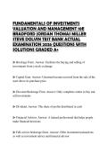 FUNDAMENTALS OF INVESTMENTS VALUATION AND MANAGEMENT 10E BRADFORD JORDAN THOMAS MILLER STEVE DOLVIN TEST BANK ACTUAL EXAMINATION 2026 QUESTIONS WITH SOLUTIONS GRADED A&plus;