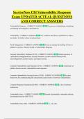 ServiceNow CIS Vulnerability Response  Exam UPDATED ACTUAL QUESTIONS  AND CORRECT ANSWERS