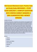FAA General Mechanic Exam - FAA EXAM STUDY GUIDE ACCURATE QUESTIONS AND CORRECT DETAILED ANSWERS WITH RATIONALES &vert;&vert; 100&percnt; GUARANTEED PASS <BRAND NEW VERSION>