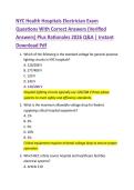 NYC Health Hospitals Electrician Exam  Questions With Correct Answers &lpar;Verified  Answers&rpar; Plus Rationales 2026 Q&A &vert; Instant  Download Pdf