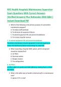 NYC Health Hospitals Maintenance Supervisor  Exam Questions With Correct Answers  &lpar;Verified Answers&rpar; Plus Rationales 2026 Q&A &vert;  Instant Download Pdf