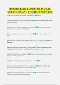 BNNS501 Exam 2 UPDATED ACTUAL  QUESTIONS AND CORRECT ANSWERS