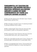 FUNDAMENTALS OF TAXATION FOR INDIVIDUALS AND BUSINESS ENTITIES A PRACTICAL APPROACH 2025 EDITION GREGORY A CARNES TEST BANK COMPREHENSIVE TEST PAPER 2026 COMPLETE ANSWERS ACCURAT