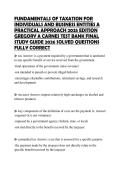 FUNDAMENTALS OF TAXATION FOR INDIVIDUALS AND BUSINESS ENTITIES A PRACTICAL APPROACH 2025 EDITION GREGORY A CARNES TEST BANK FINAL STUDY GUIDE 2026 SOLVED QUESTIONS FULLY CORRECT