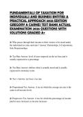 FUNDAMENTALS OF TAXATION FOR INDIVIDUALS AND BUSINESS ENTITIES A PRACTICAL APPROACH 2025 EDITION GREGORY A CARNES TEST BANK ACTUAL EXAMINATION 2026 QUESTIONS WITH SOLUTIONS GRADED A&plus;