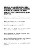 GENERAL ORGANIC AND BIOLOGICAL CHEMISTRY AN INTEGRATED APPROACH 4E KENNETH RAYMOND TEST BANK PRACTICE SCRIPT UPDATED 2026 TESTED SOLUTIONS