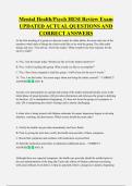 Mental Health&sol;Psych HESI Review Exam  UPDATED ACTUAL QUESTIONS AND  CORRECT ANSWERS
