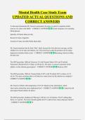 Mental Health Case Study Exam  UPDATED ACTUAL QUESTIONS AND  CORRECT ANSWERS