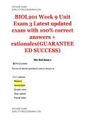 BIOL201 &vert; Week 9 Unit Exam 3 &vert; Latest updated exam with 100&percnt; correct answers &plus; rationales&lpar;GUARANTEEED SUCCESS&rpar;