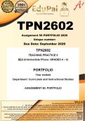 TPN2602 Assignment 50 PORTFOLIO &lpar;COMPLETE ANSWERS&rpar; 2026 - DUE September 2026
