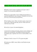 Gold Coast Real Estate Exam Review