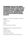 GOVERNMENT AND NOT-FOR-PROFIT ACCOUNTING CONCEPTS AND PRACTICES 8TH EDITION MICHAEL GRANOF SALEHA KHUMAWALA THAD CALABRESE DANIEL SOLUTION MANUAL COMPREHENSIVE TEST PAPER 2026 COMPLETE ANSWERS ACCURATE